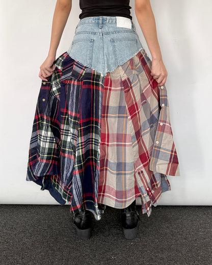 Flannel Maxi Skirt 096