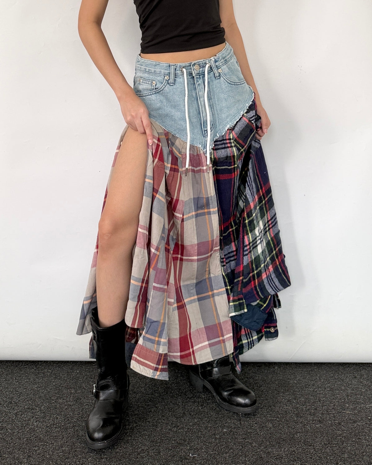 Flannel Maxi Skirt 096