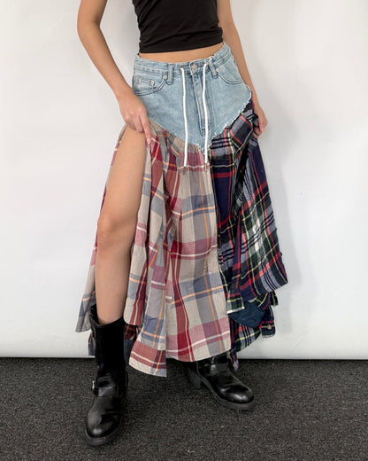 Flannel Maxi Skirt 096