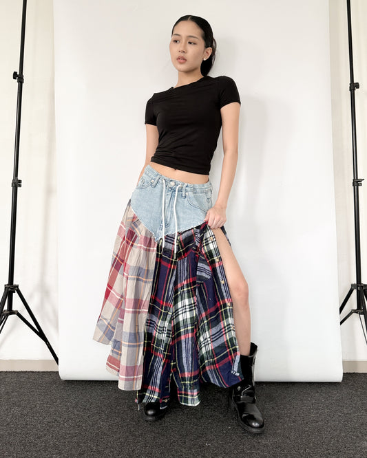 Flannel Maxi Skirt 096
