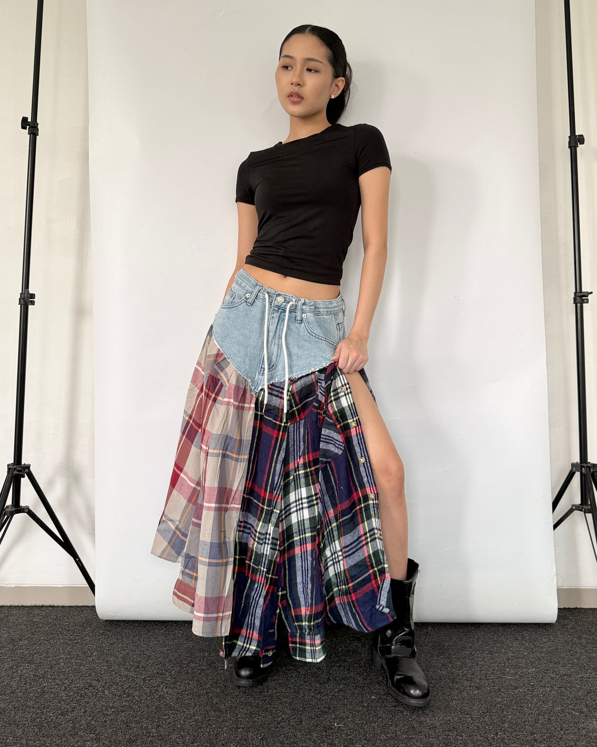 Flannel Maxi Skirt 096