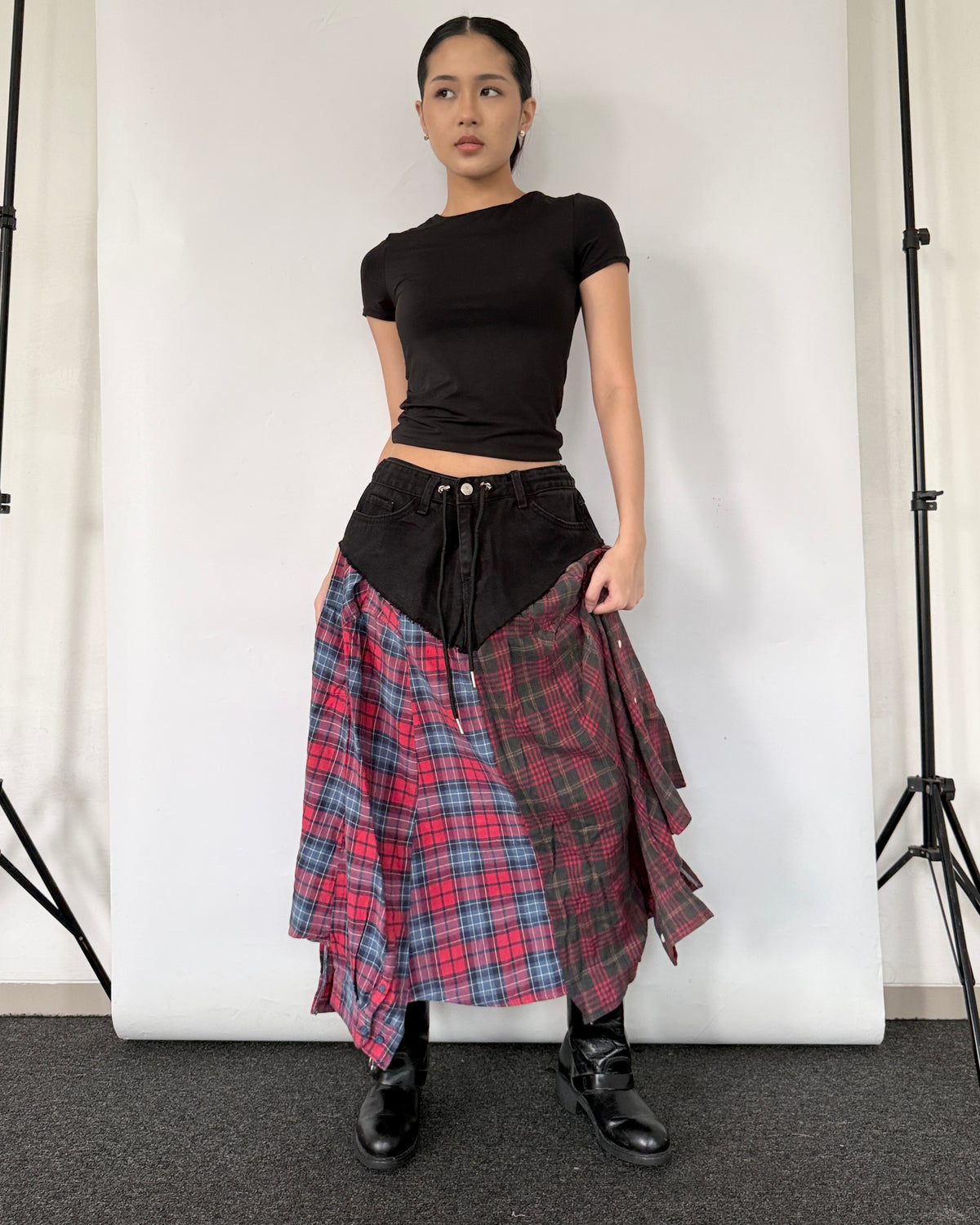 Flannel Maxi Skirt 097