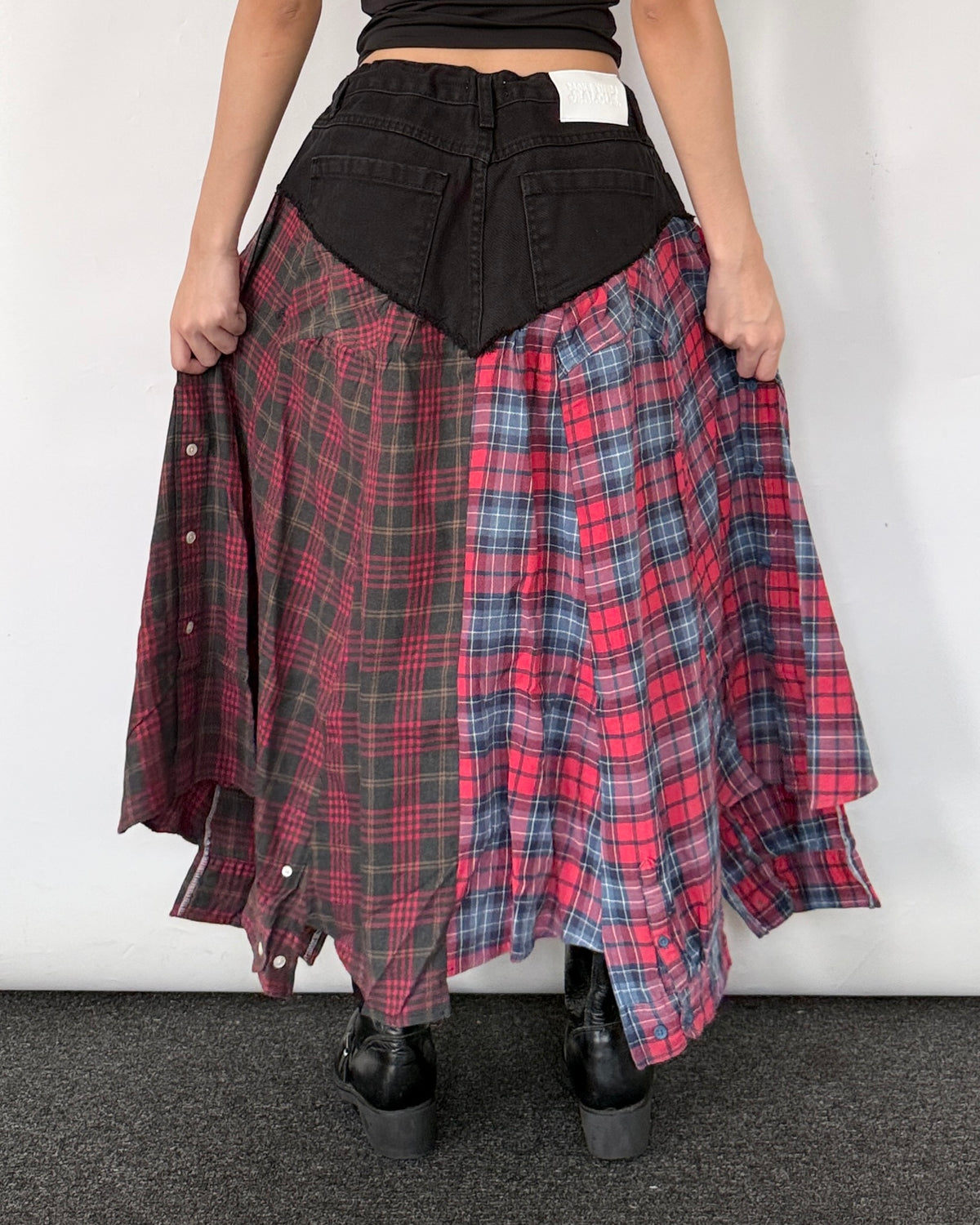 Flannel Maxi Skirt 097