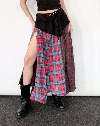 Flannel Maxi Skirt 097