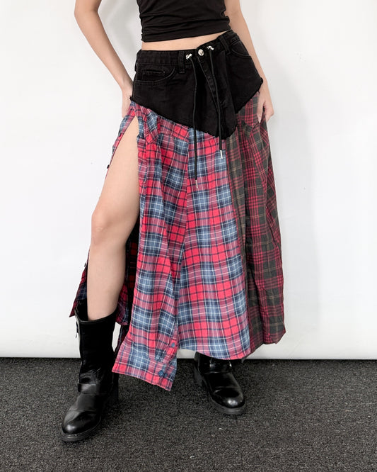 Flannel Maxi Skirt 097