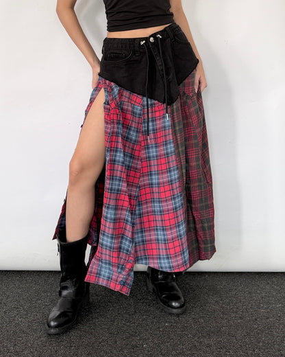 Flannel Maxi Skirt 097