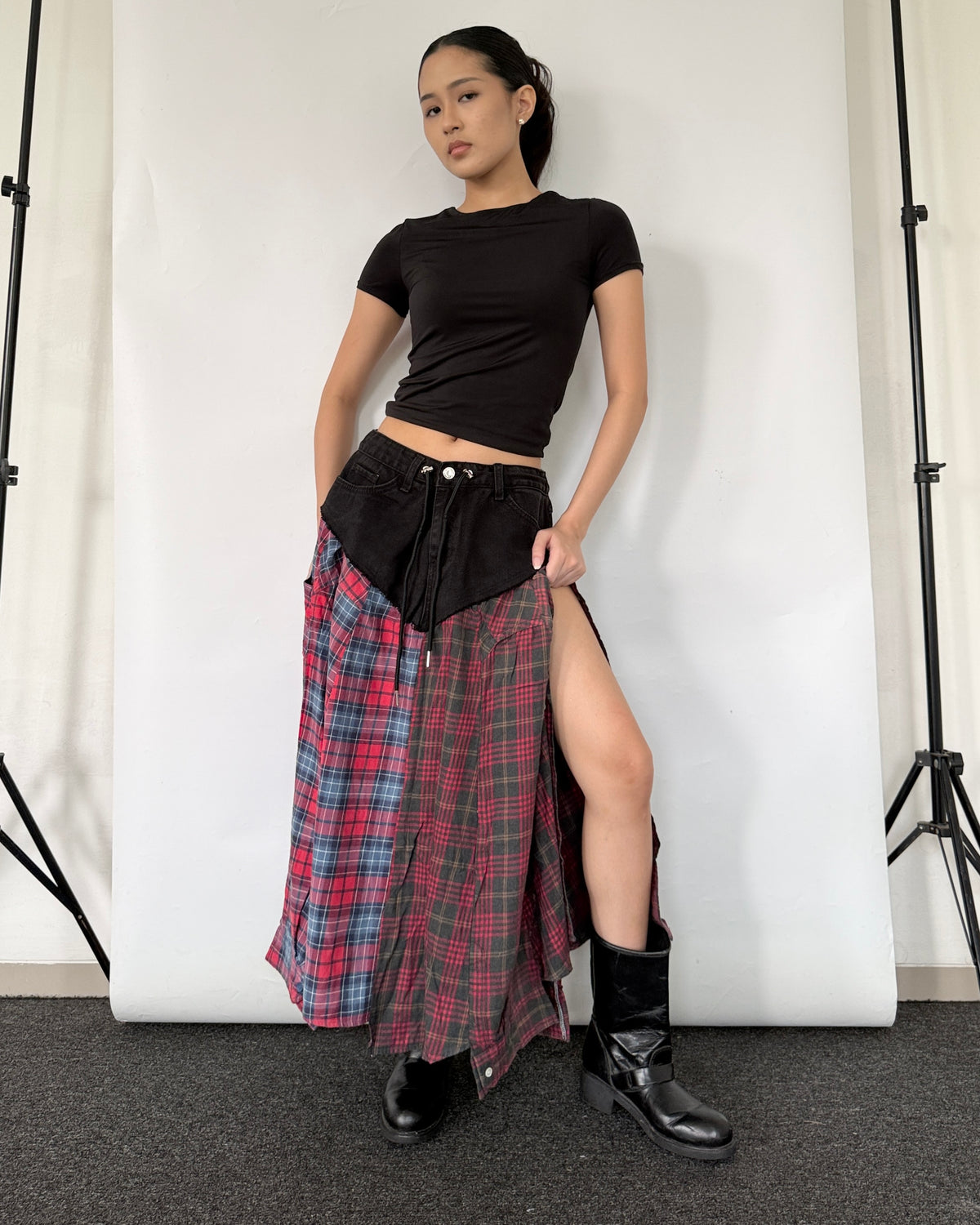 Flannel Maxi Skirt 097