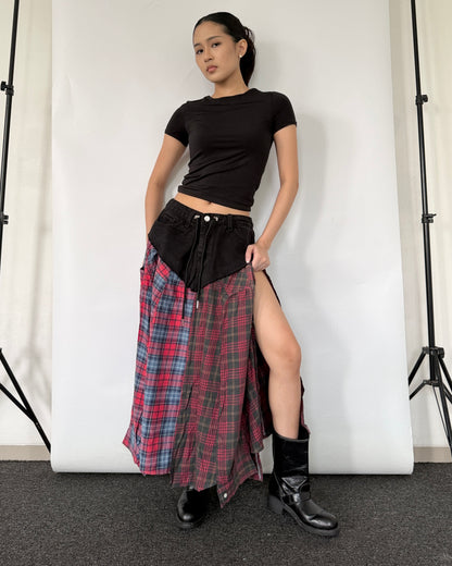 Flannel Maxi Skirt 097