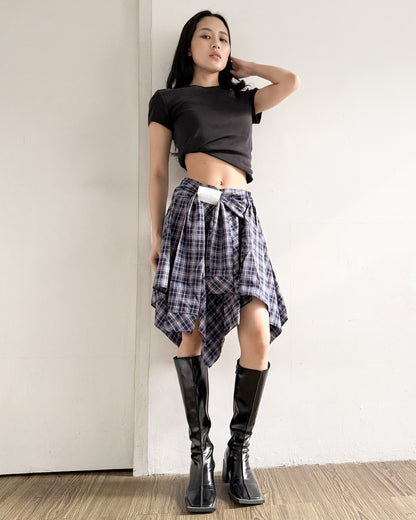 Tartan Mini Skirt - Blue
