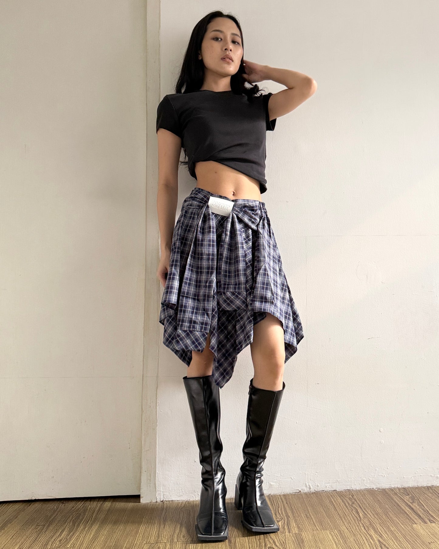 Tartan Mini Skirt - Blue