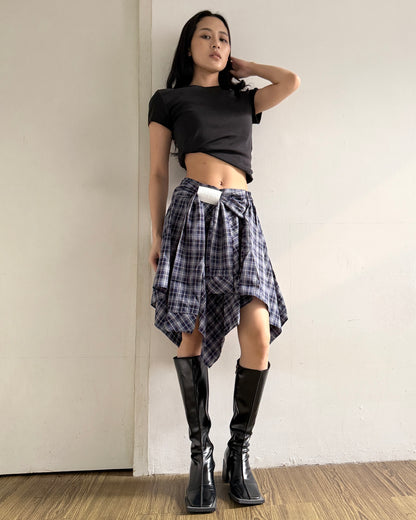 Tartan Mini Skirt - Blue