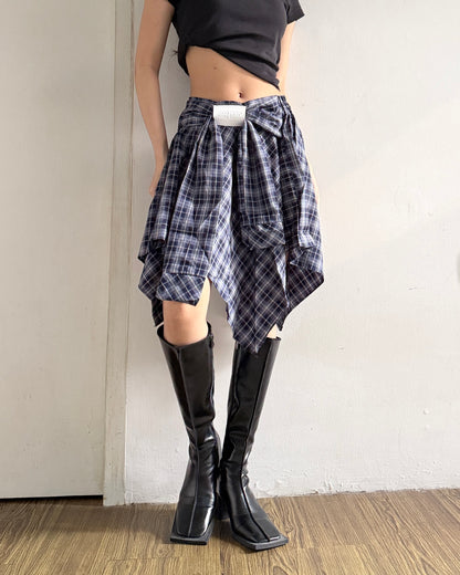 Tartan Mini Skirt - Blue