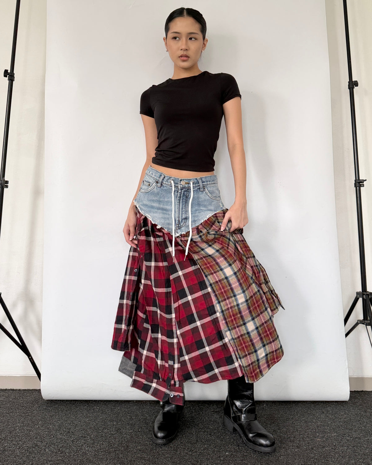 Flannel Maxi Skirt 098