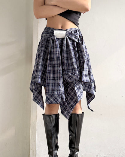 Tartan Mini Skirt - Blue