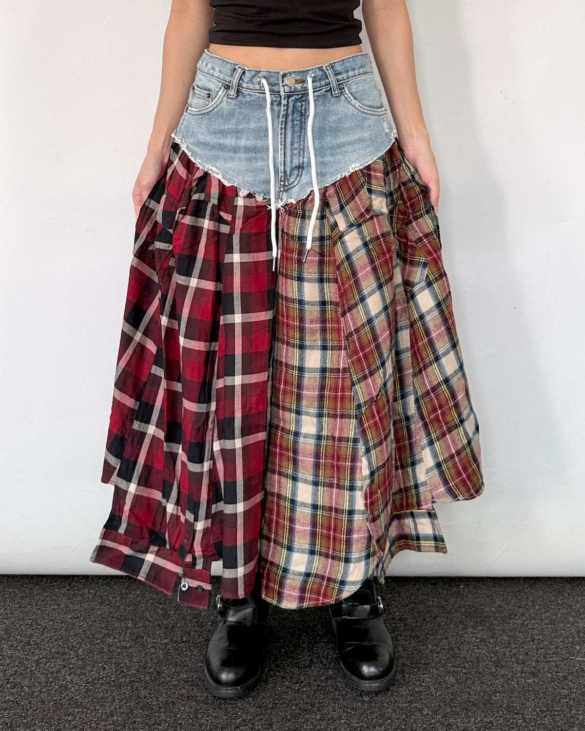 Flannel Maxi Skirt 098