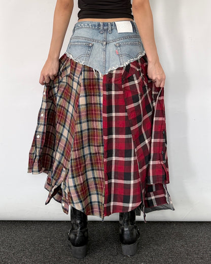 Flannel Maxi Skirt 098