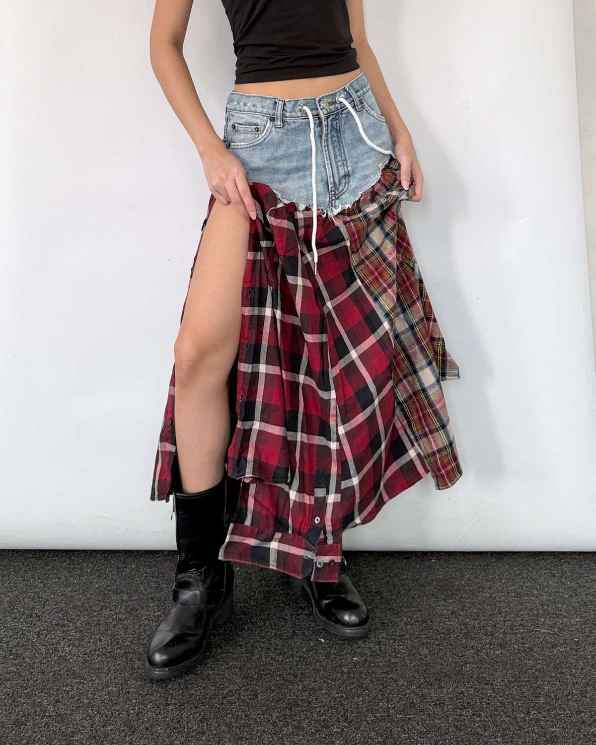 Flannel Maxi Skirt 098