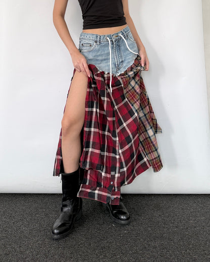 Flannel Maxi Skirt 098