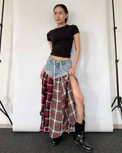 Flannel Maxi Skirt 098