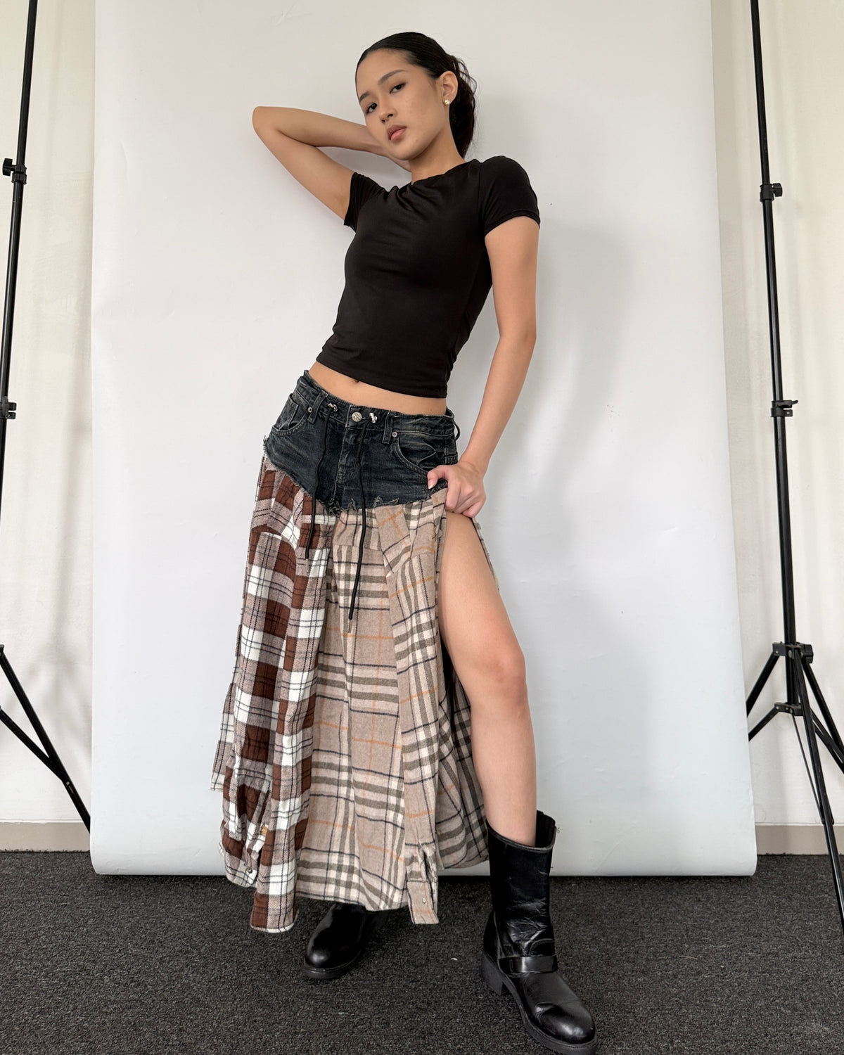 Flannel Maxi Skirt 0100