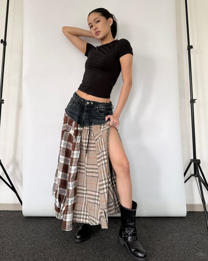 Flannel Maxi Skirt 0100