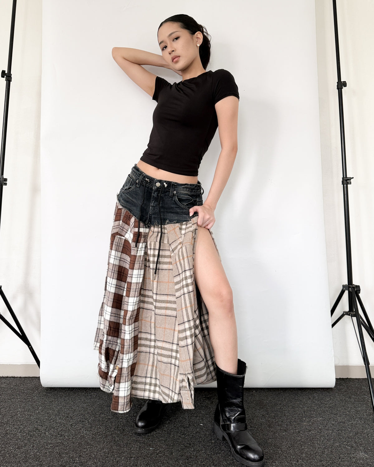 Flannel Maxi Skirt 0100