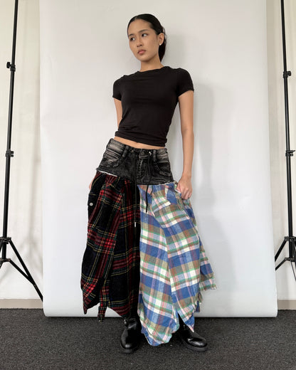 Flannel Maxi Skirt 099