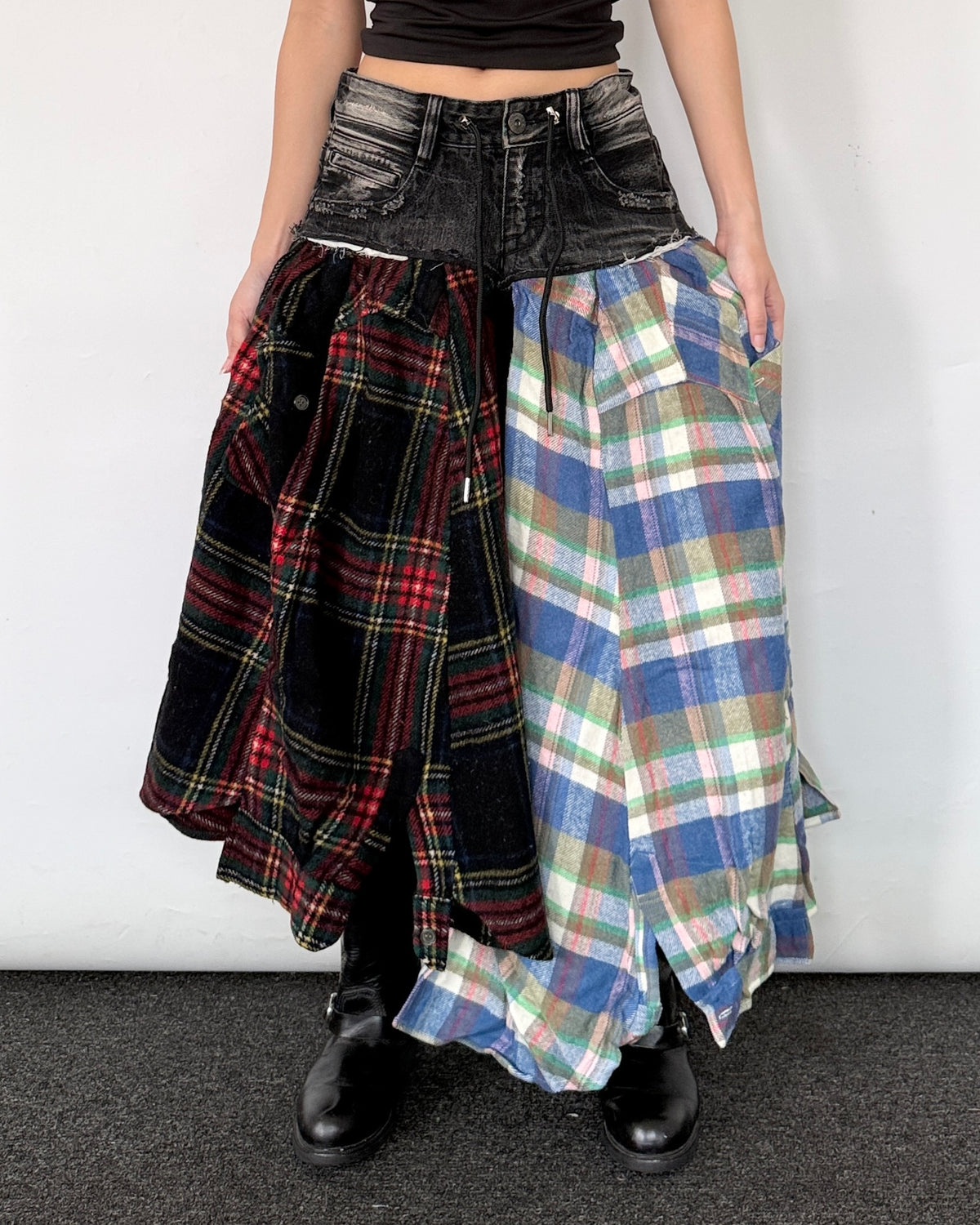 Flannel Maxi Skirt 099
