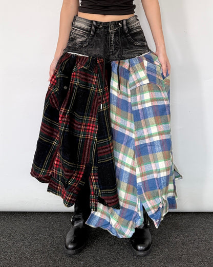 Flannel Maxi Skirt 099