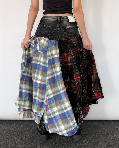 Flannel Maxi Skirt 099