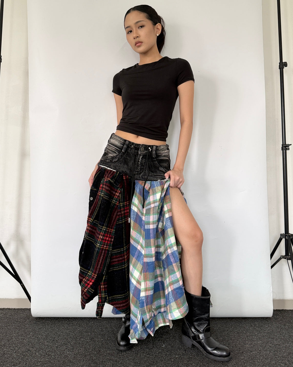 Flannel Maxi Skirt 099