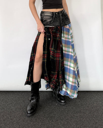 Flannel Maxi Skirt 099
