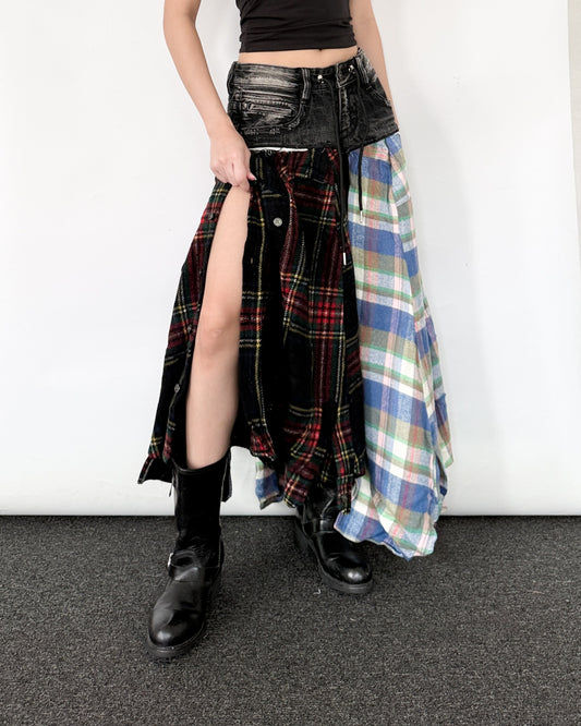Flannel Maxi Skirt 099