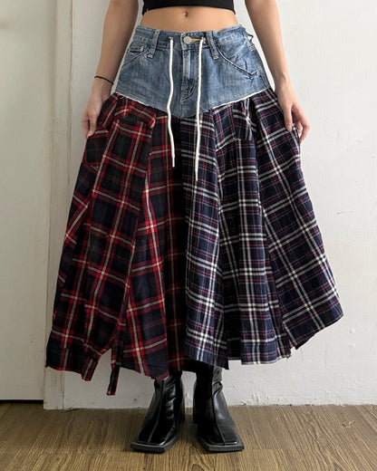 Flannel Maxi Skirt 069