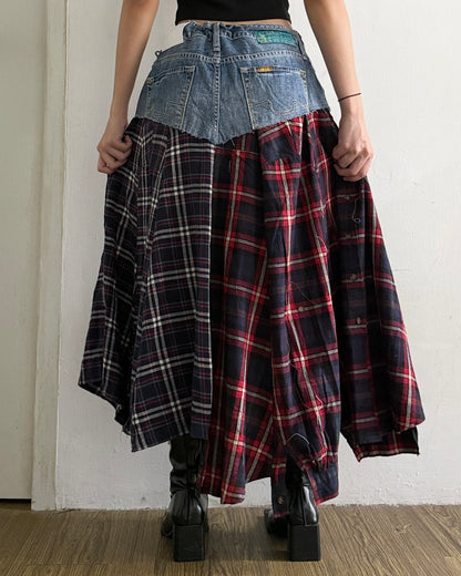 Flannel Maxi Skirt 069