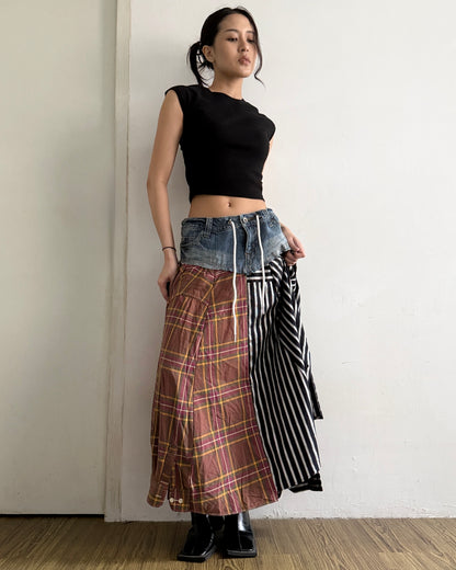 Flannel Maxi Skirt 068