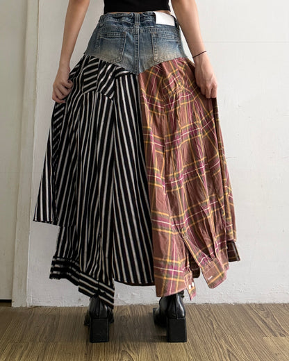 Flannel Maxi Skirt 068