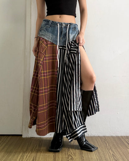 Flannel Maxi Skirt 068