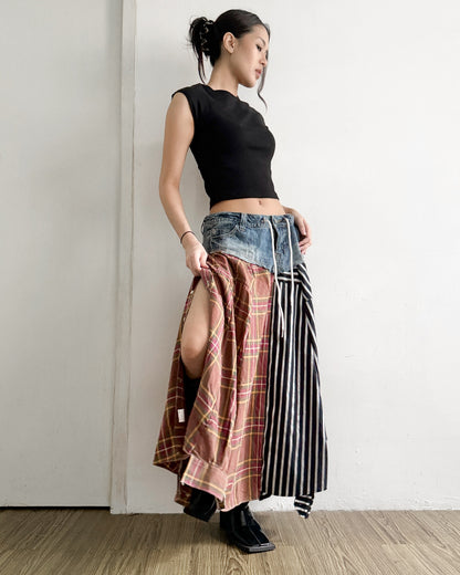 Flannel Maxi Skirt 068