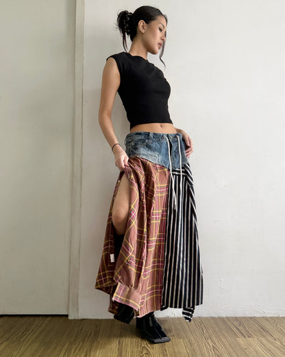 Flannel Maxi Skirt 068