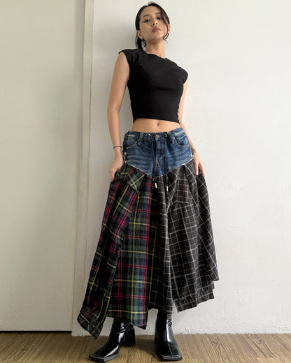 Flannel Maxi Skirt 067