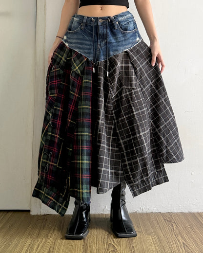 Flannel Maxi Skirt 067