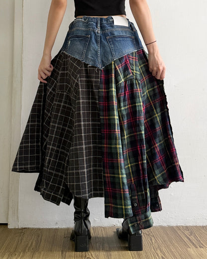 Flannel Maxi Skirt 067