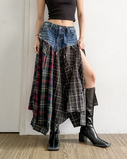 Flannel Maxi Skirt 067