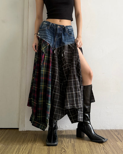 Flannel Maxi Skirt 067