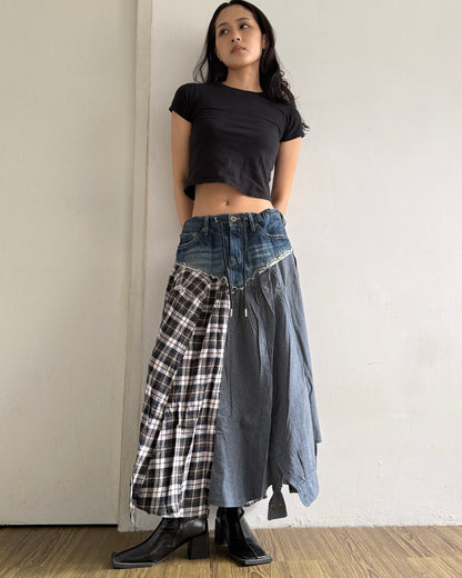 Flannel Maxi Skirt 080