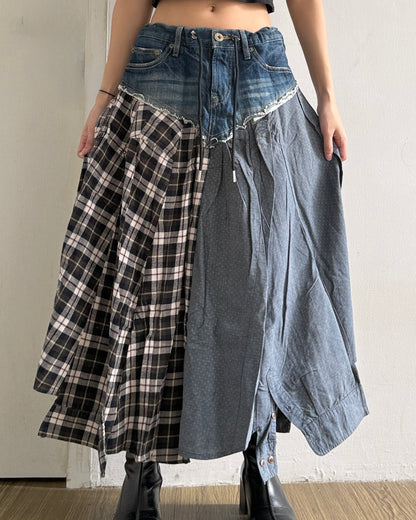 Flannel Maxi Skirt 080