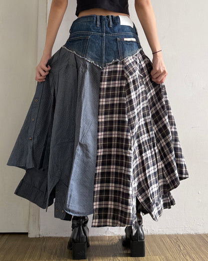 Flannel Maxi Skirt 080