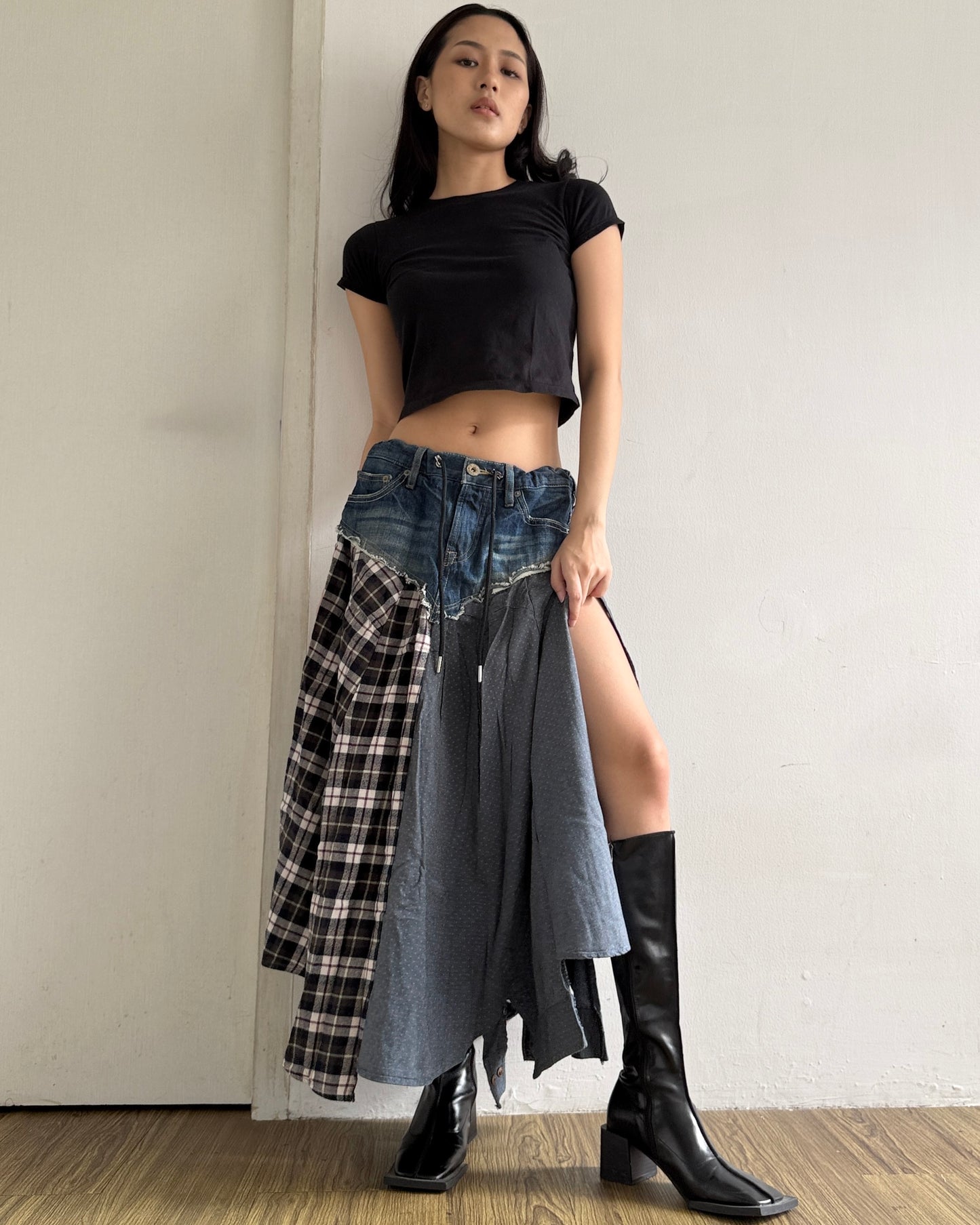Flannel Maxi Skirt 080