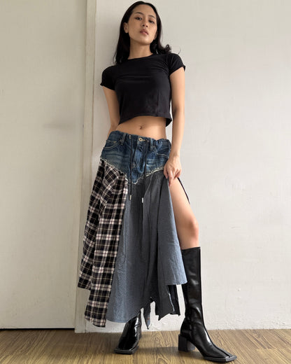 Flannel Maxi Skirt 080